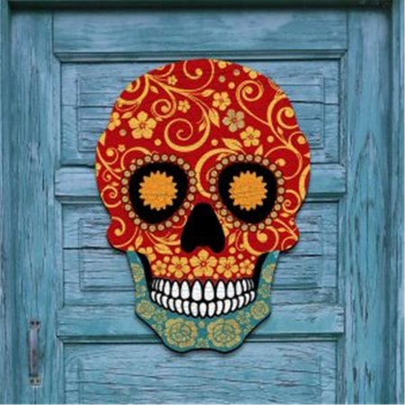 KD AMERICANA Day of the Dead Decorated Skull Door Hanger Wall Decor KD1774146